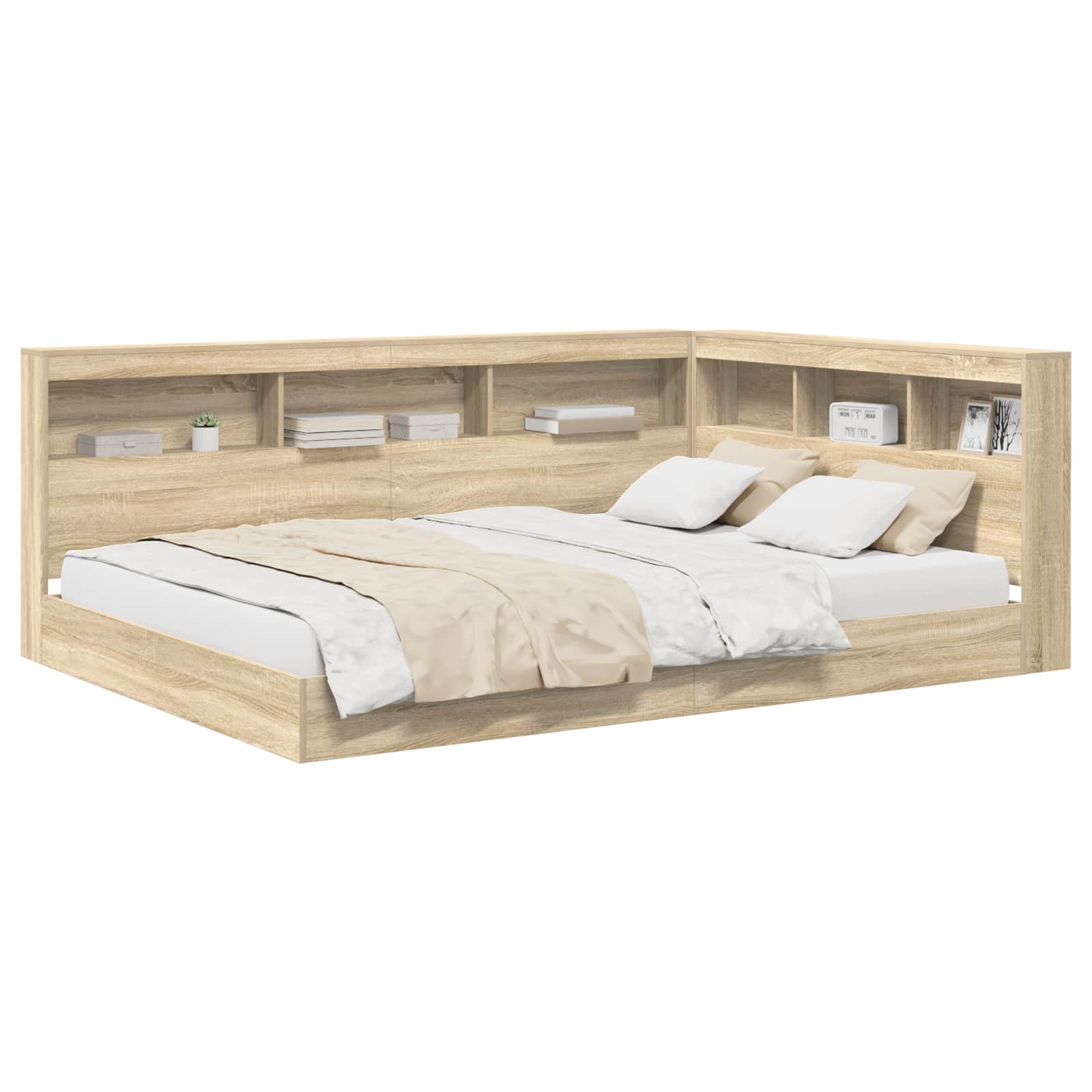 Bücherregal-Bett Sonoma-Eiche 160 x 200 cm Holzwerkstoff