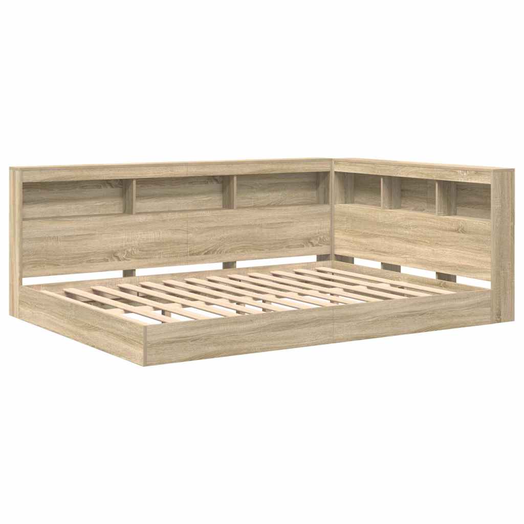 Bücherregal-Bett Sonoma-Eiche 160 x 200 cm Holzwerkstoff