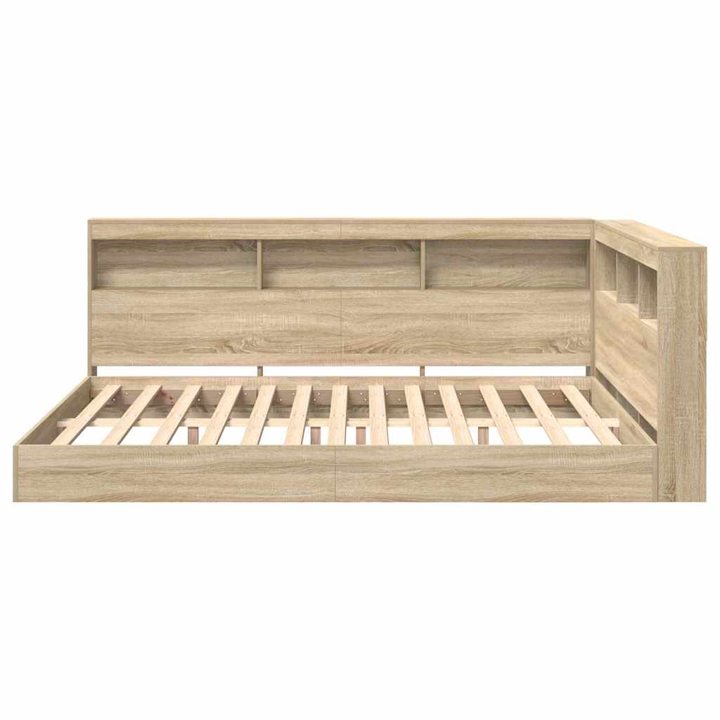 Bücherregal-Bett Sonoma-Eiche 160 x 200 cm Holzwerkstoff