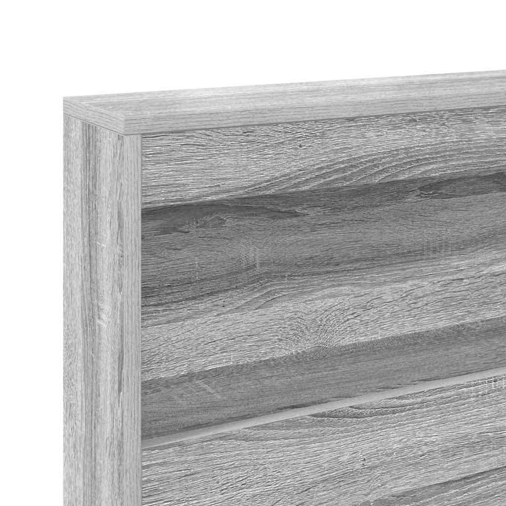 Bücherregal-Bett Grau Sonoma 160 x 200 cm Holzwerkstoff
