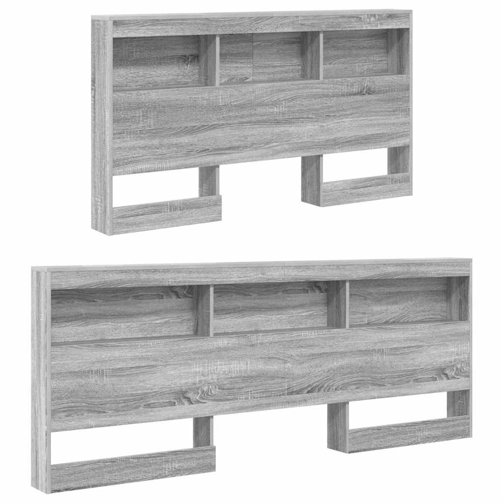 Bücherregal-Bett Grau Sonoma 160 x 200 cm Holzwerkstoff