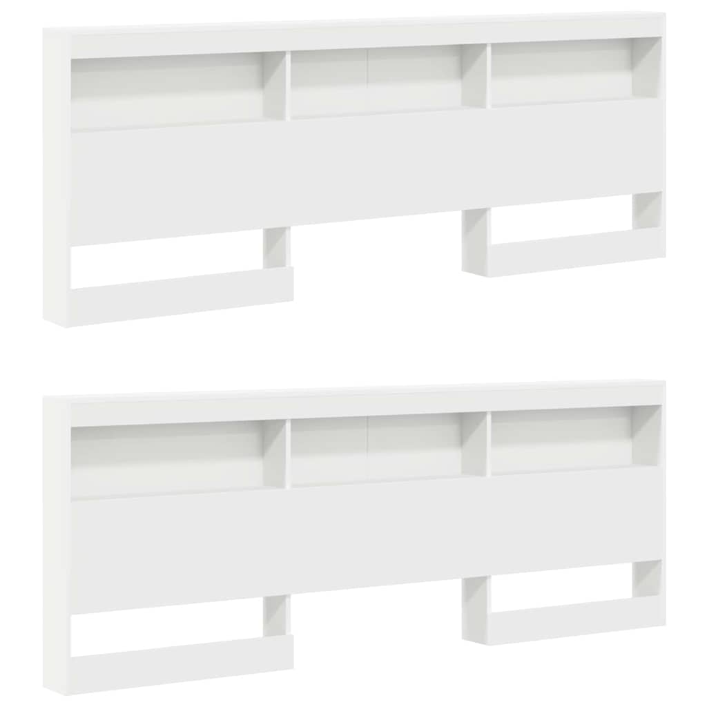Bücherregal-Bett mit Kopfteil Weiß 180 x 200 cm Holzwerkstoff