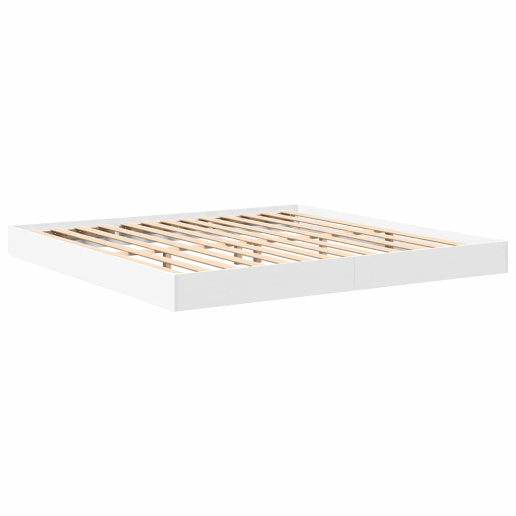 Bücherregal-Bett mit Kopfteil Weiß 180 x 200 cm Holzwerkstoff