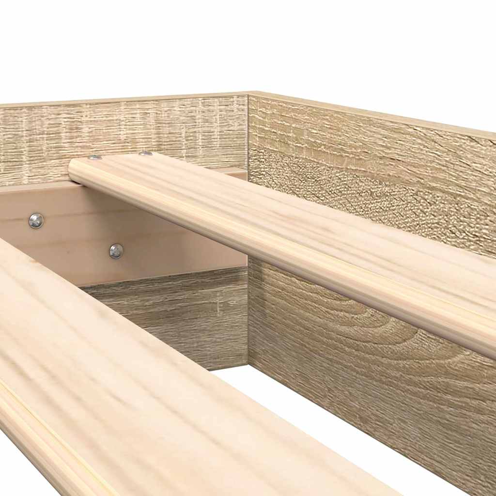 Bücherregal-Bett Sonoma-Eiche 180 x 200 cm Holzwerkstoff