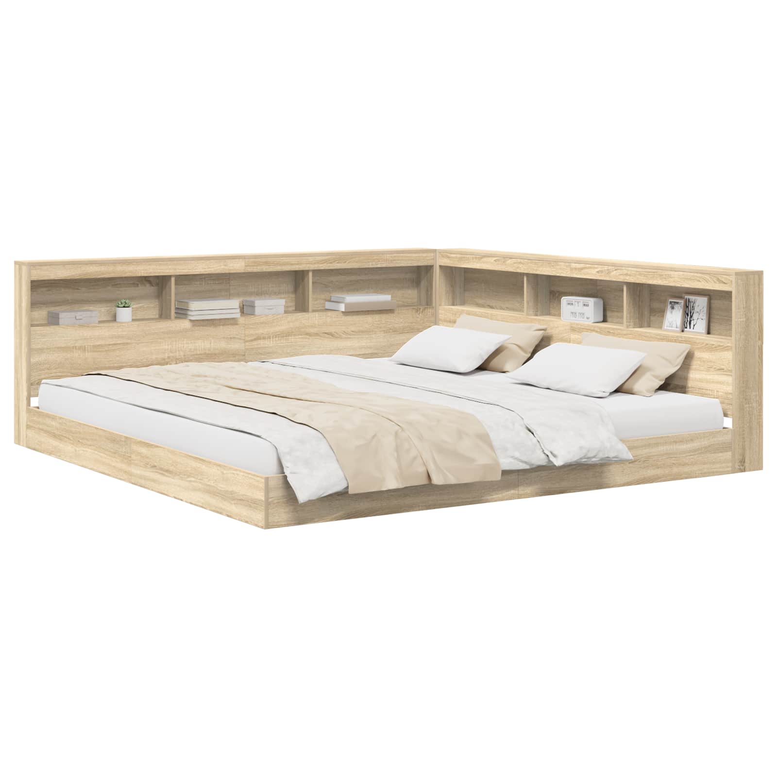 Bücherregal-Bett Sonoma-Eiche 180 x 200 cm Holzwerkstoff