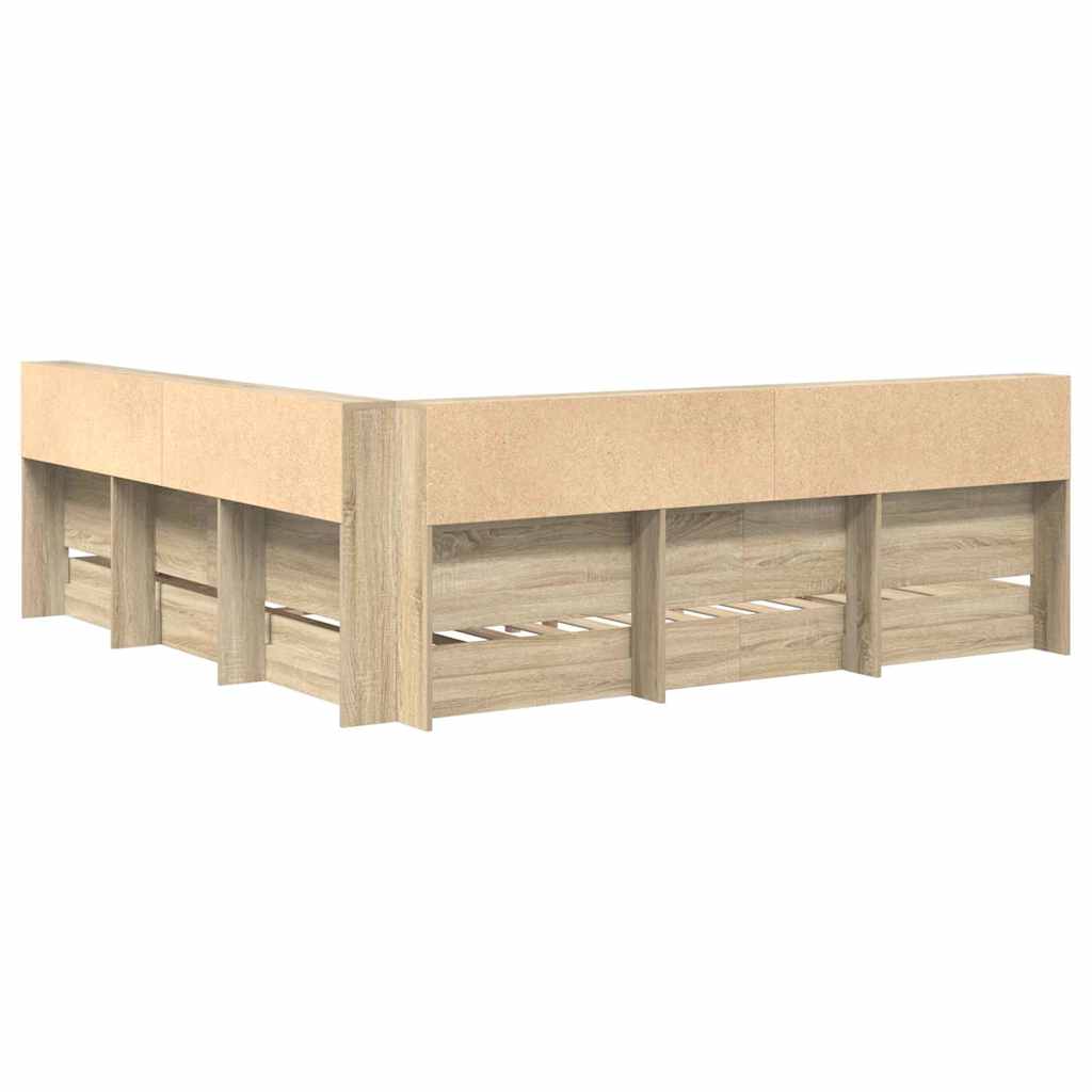 Bücherregal-Bett Sonoma-Eiche 180 x 200 cm Holzwerkstoff