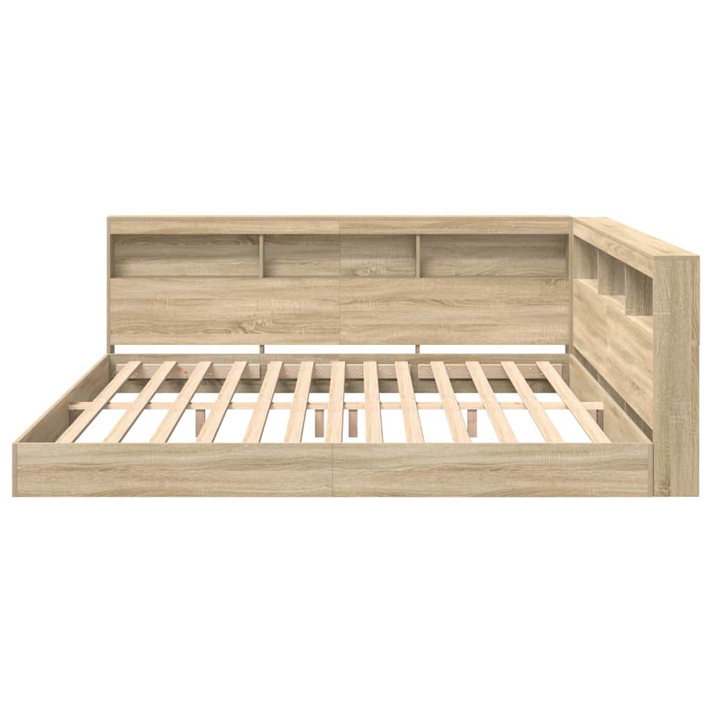 Bücherregal-Bett Sonoma-Eiche 180 x 200 cm Holzwerkstoff