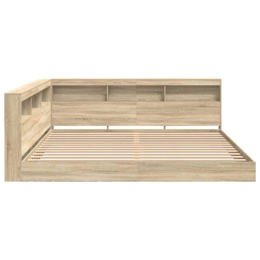 Bücherregal-Bett Sonoma-Eiche 180 x 200 cm Holzwerkstoff