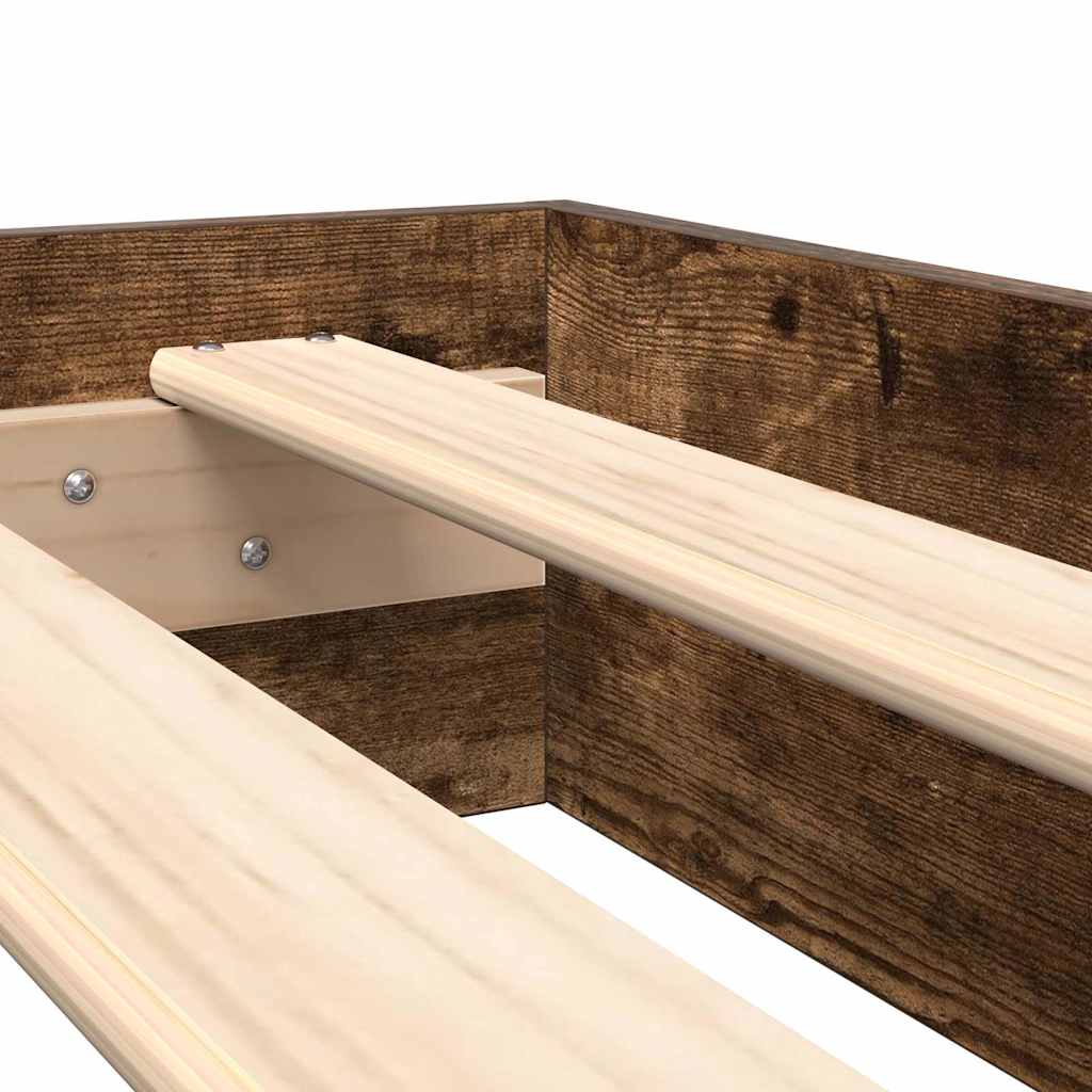Bücherregal-Bett Räuchereiche 180 x 200 cm Holzwerkstoff