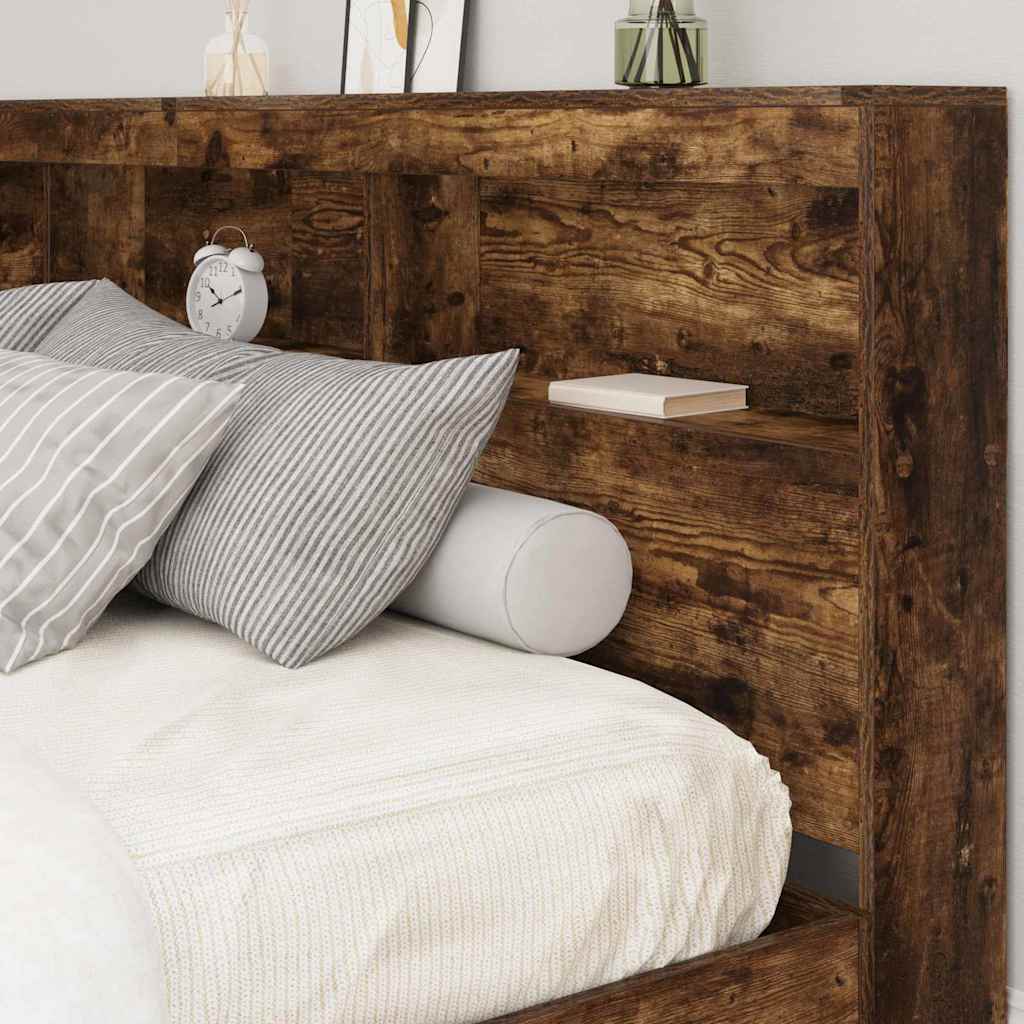 Bücherregal-Bett Räuchereiche 180 x 200 cm Holzwerkstoff