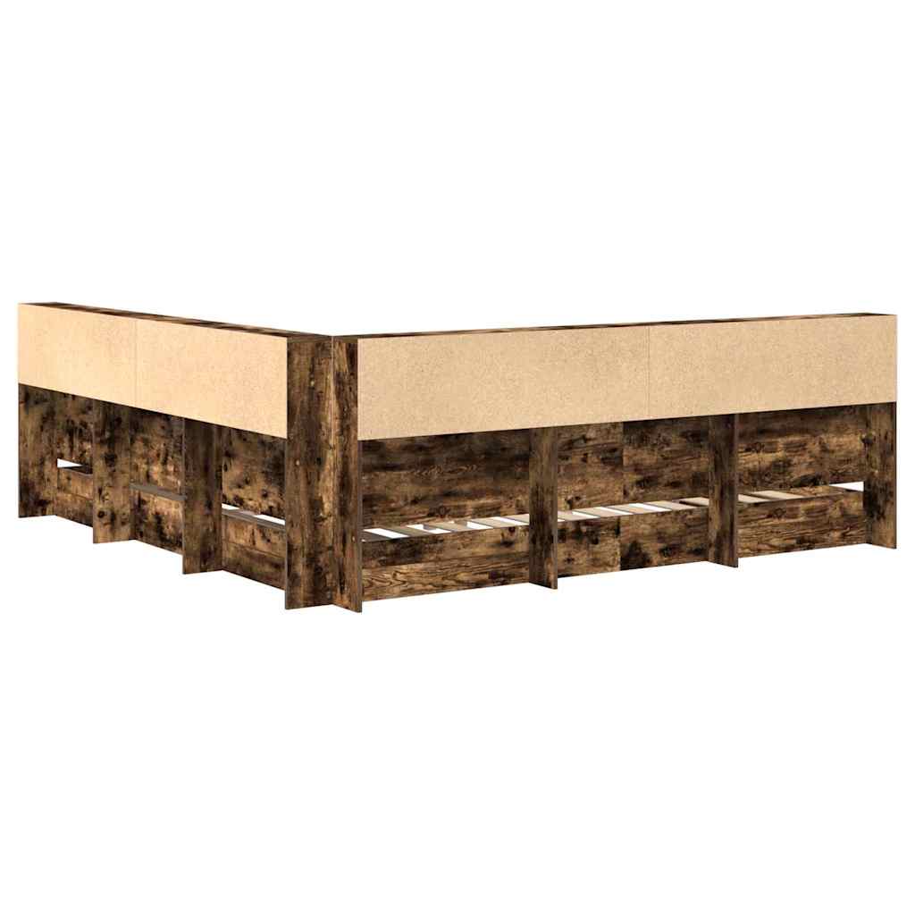 Bücherregal-Bett Räuchereiche 180 x 200 cm Holzwerkstoff