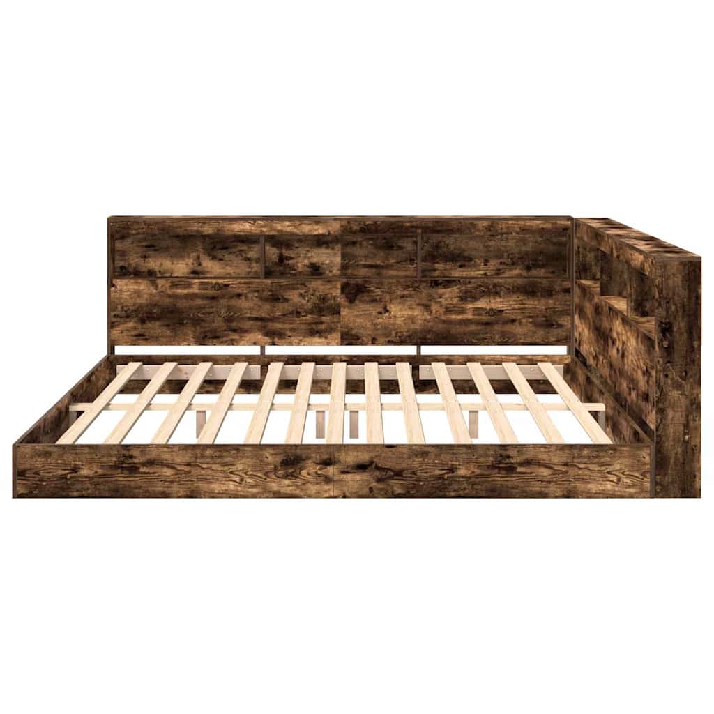 Bücherregal-Bett Räuchereiche 180 x 200 cm Holzwerkstoff