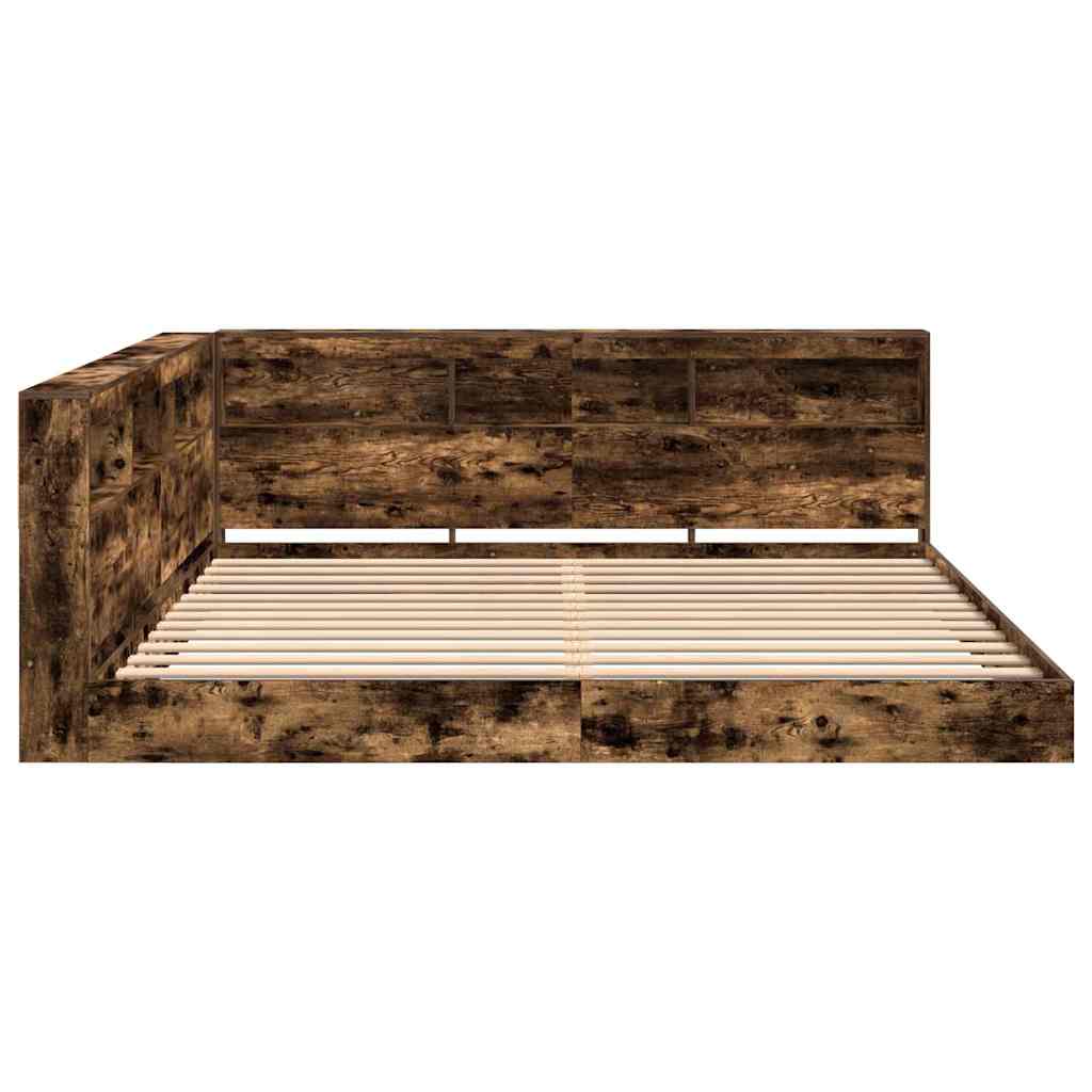 Bücherregal-Bett Räuchereiche 180 x 200 cm Holzwerkstoff