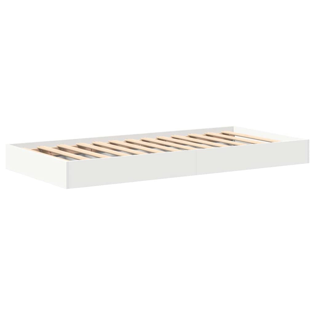 Bücherregal-Bett mit Kopfteil Weiß 90 x 190 cm Holzwerkstoff