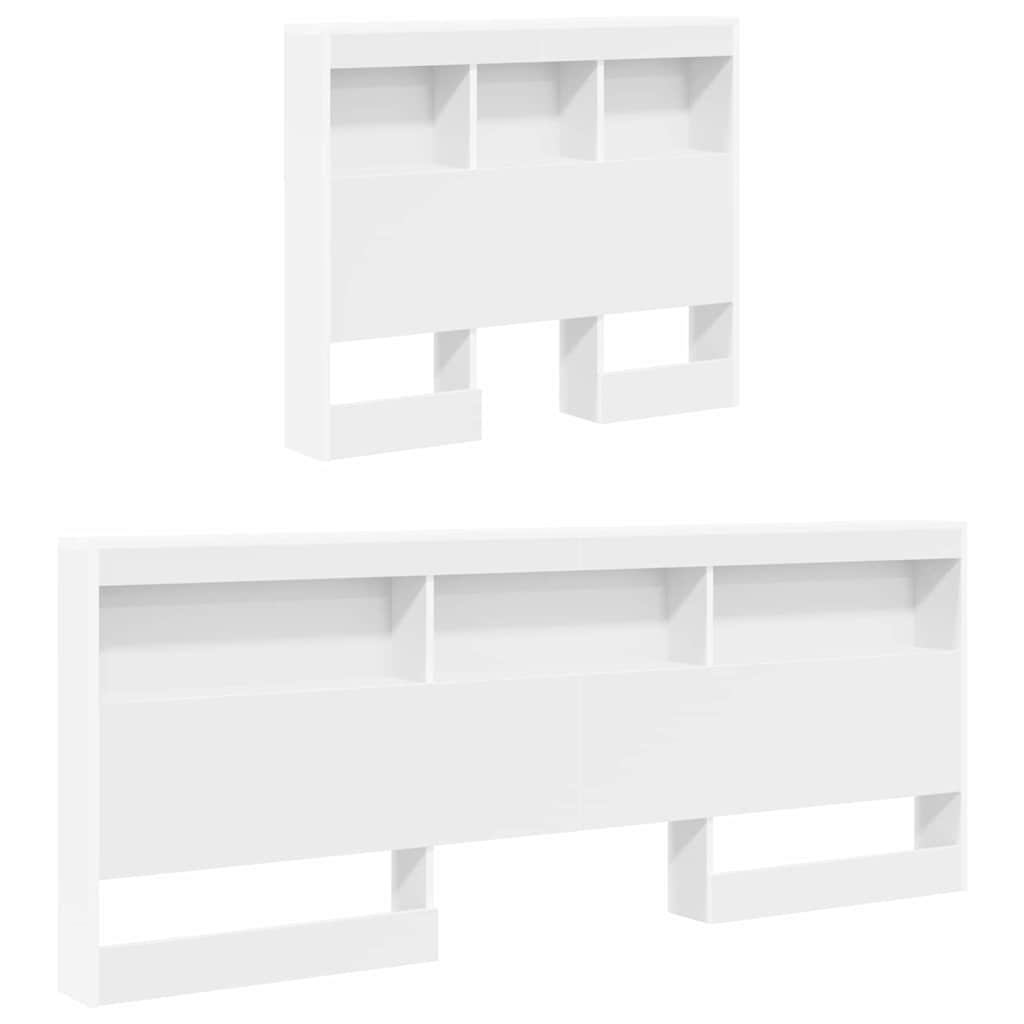 Bücherregal-Bett mit Kopfteil Weiß 90 x 190 cm Holzwerkstoff