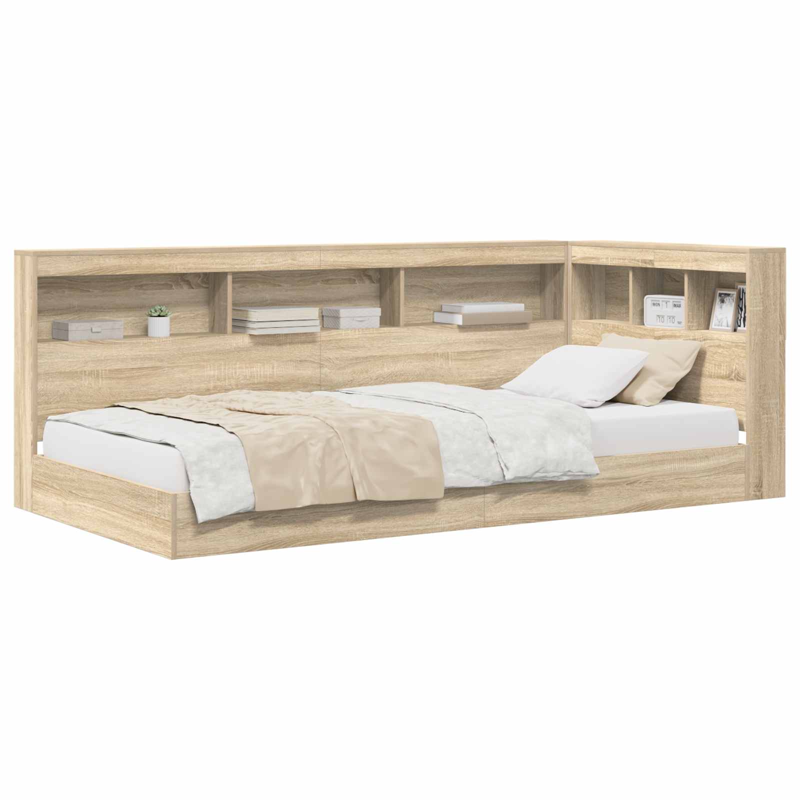 Bücherregal-Bett Sonoma-Eiche 75 x 190 cm Holzwerkstoff