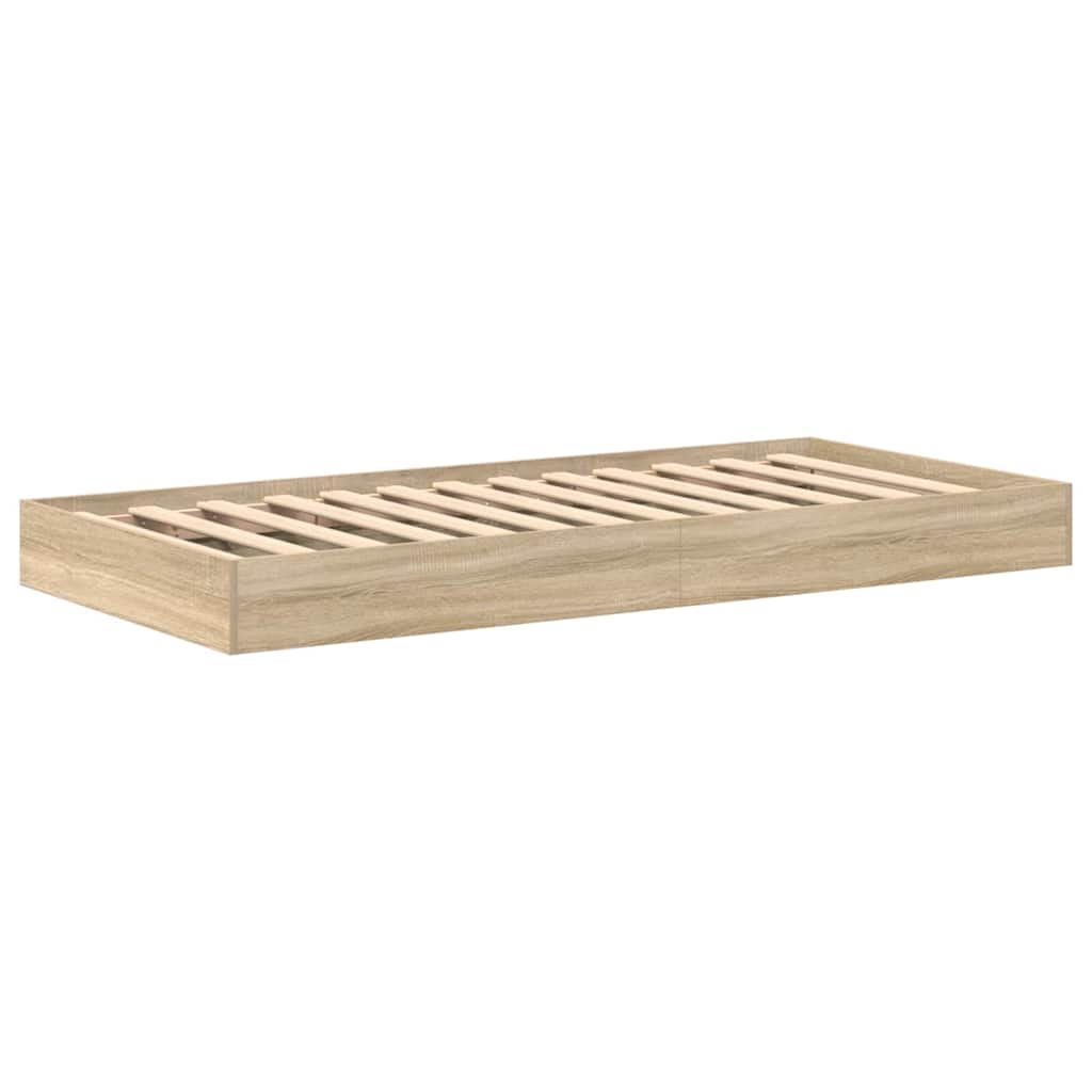 Bücherregal-Bett Sonoma-Eiche 75 x 190 cm Holzwerkstoff