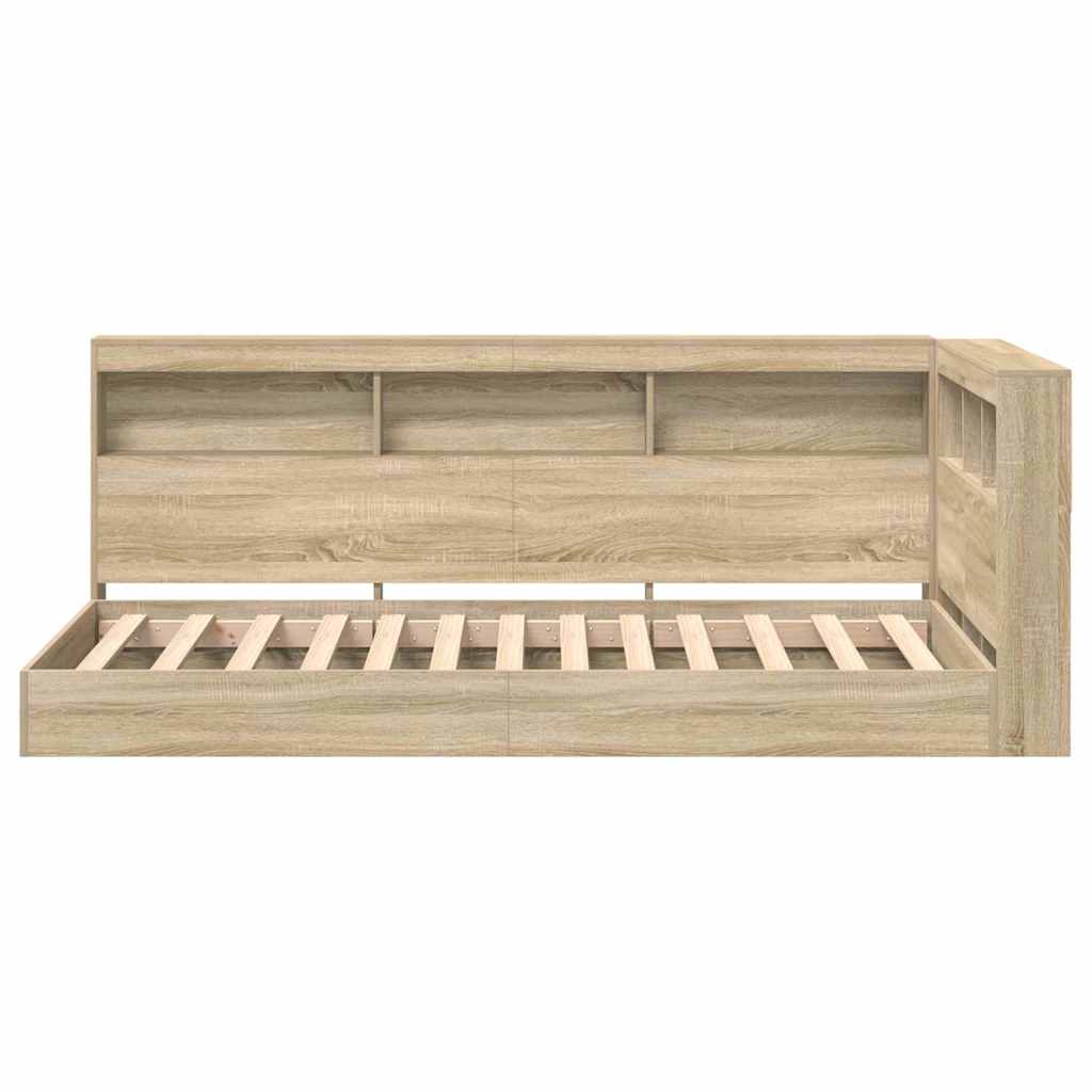 Bücherregal-Bett Sonoma-Eiche 75 x 190 cm Holzwerkstoff