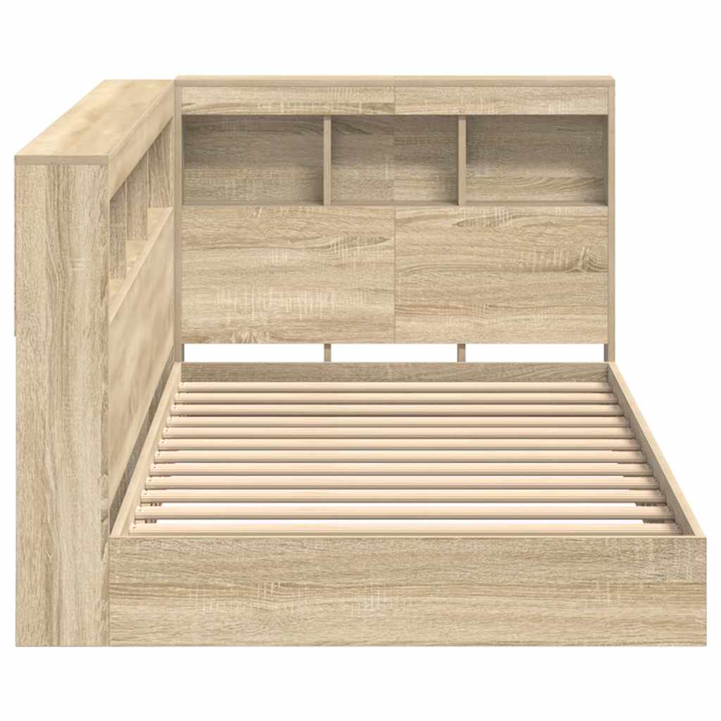 Bücherregal-Bett Sonoma-Eiche 75 x 190 cm Holzwerkstoff