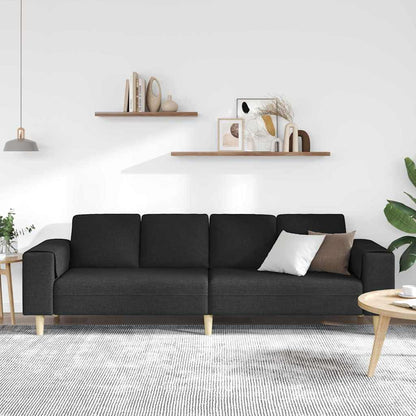Wohnzimmer Couch Schwarz 250 x 77 x 76 cm Polyester
