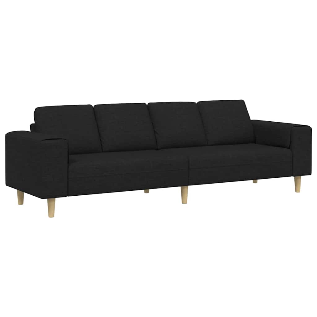 Wohnzimmer Couch Schwarz 250 x 77 x 76 cm Polyester