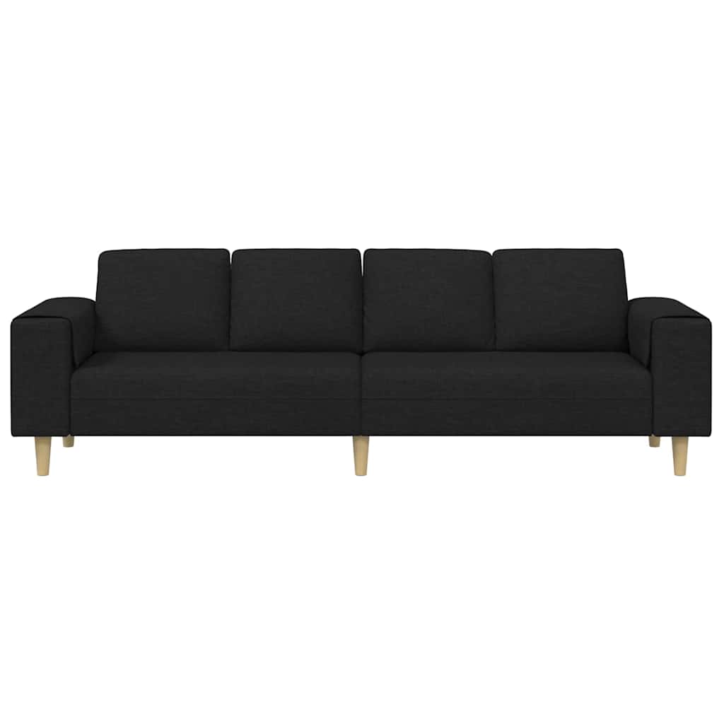 Wohnzimmer Couch Schwarz 250 x 77 x 76 cm Polyester
