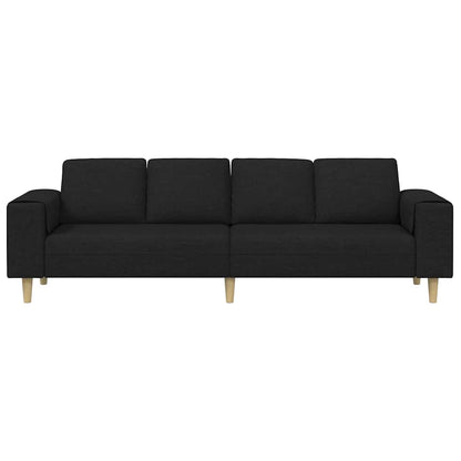 Wohnzimmer Couch Schwarz 250 x 77 x 76 cm Polyester