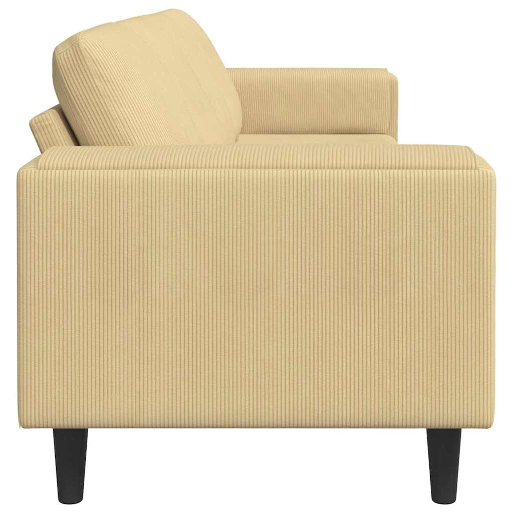 Stoffsofa mit Kissen Grau Grün 208 cm Cordstoff