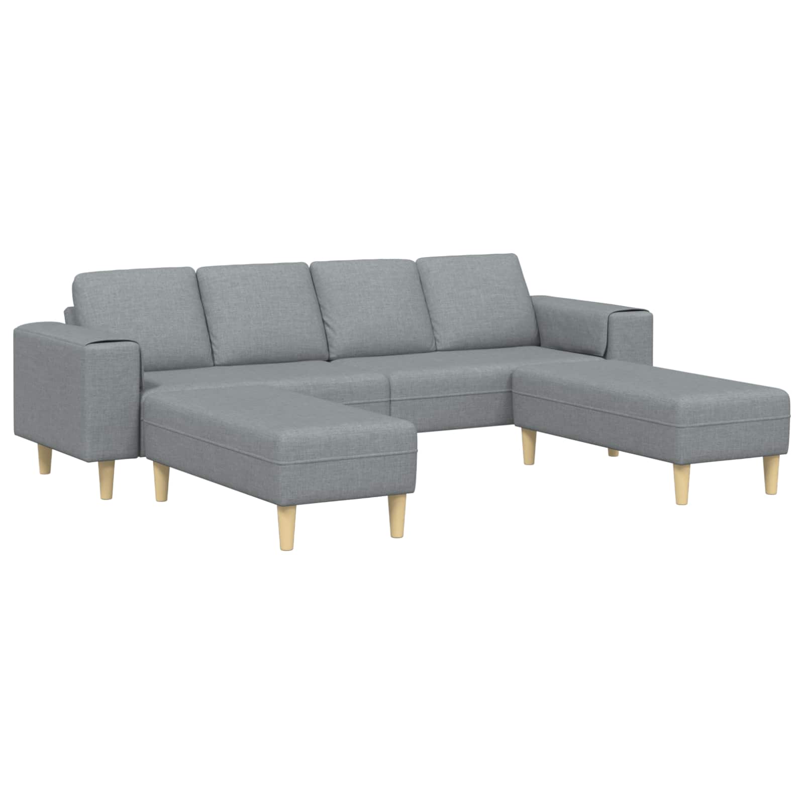 Wohnzimmer Couch 3 stk. Hellgrau Polyester