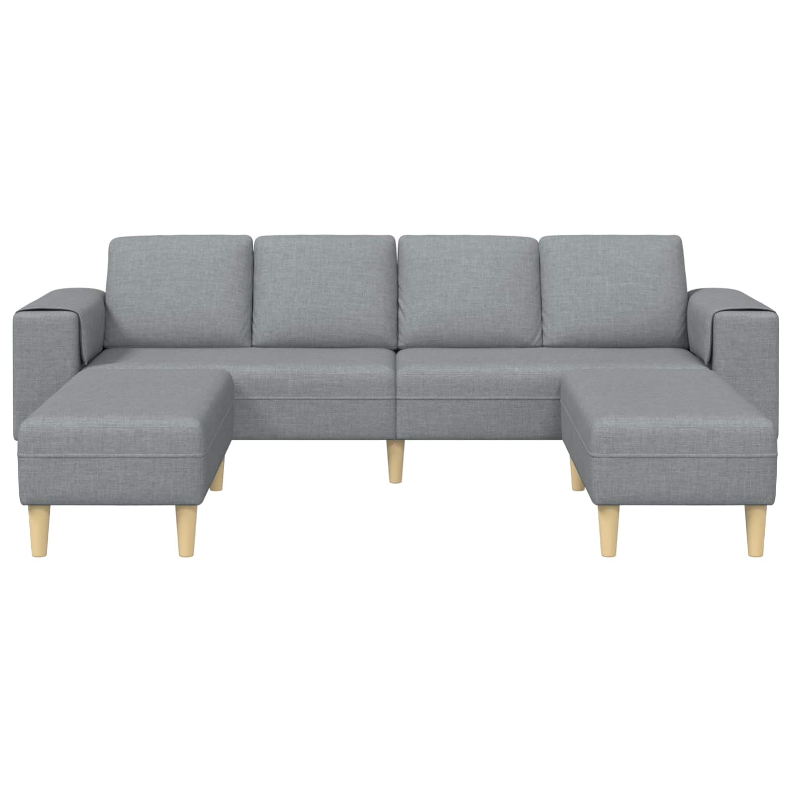 Wohnzimmer Couch 3 stk. Hellgrau Polyester