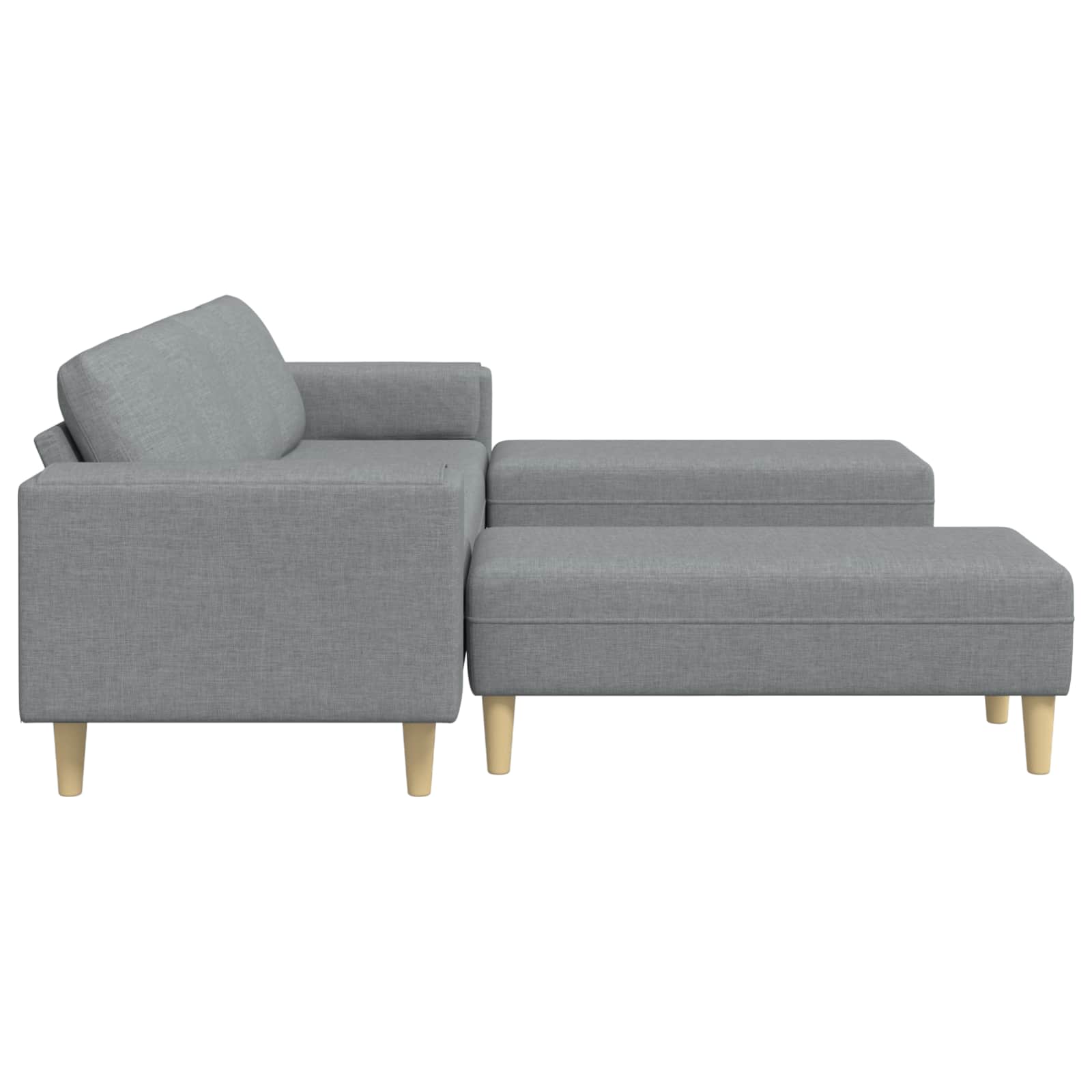 Wohnzimmer Couch 3 stk. Hellgrau Polyester