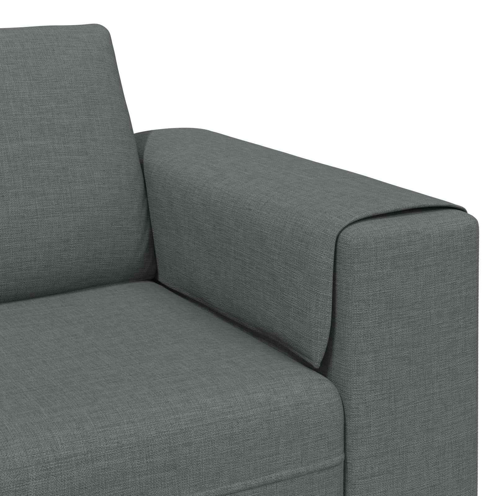 Wohnzimmer Couch 3 stk. Dunkelgrau Polyester