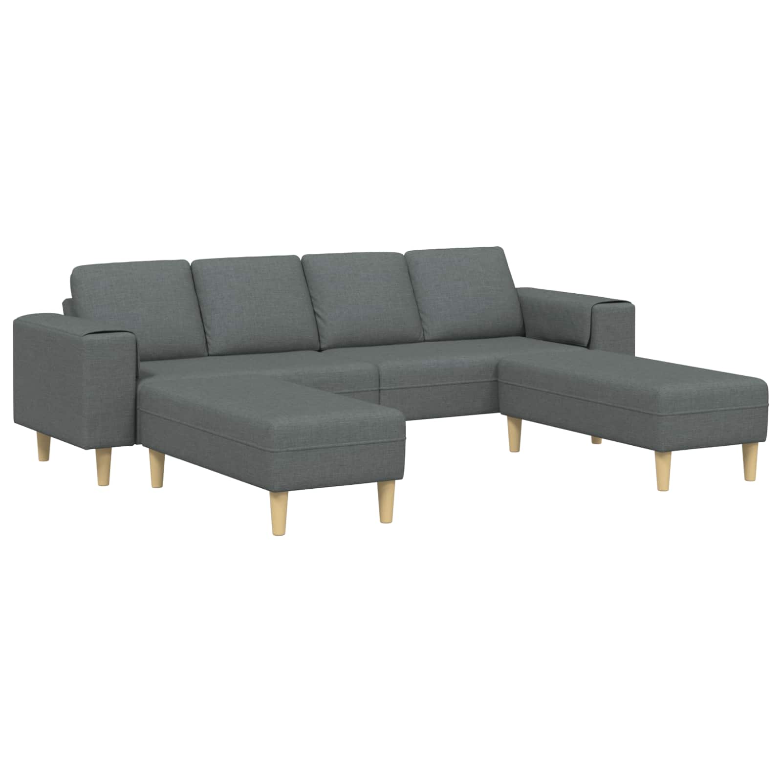 Wohnzimmer Couch 3 pcs Dunkelgrau Polyester
