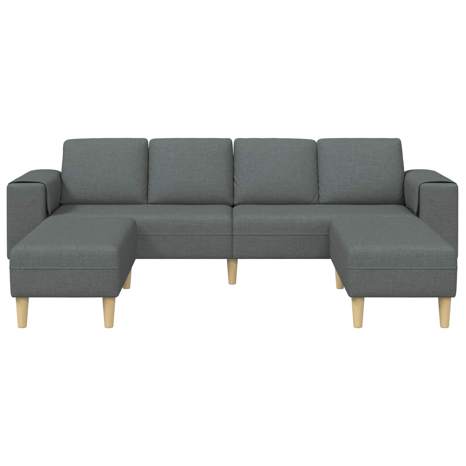 Wohnzimmer Couch 3 stk. Dunkelgrau Polyester