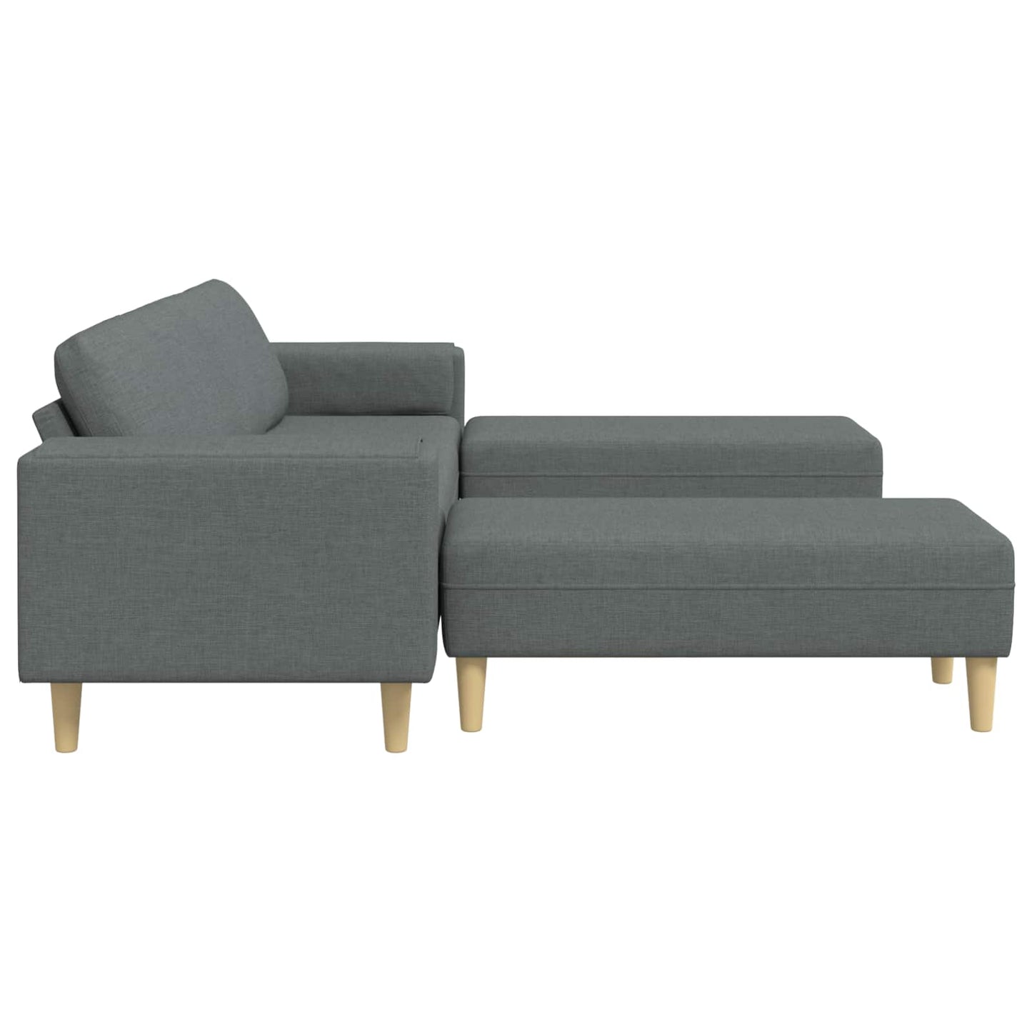 Wohnzimmer Couch 3 stk. Dunkelgrau Polyester