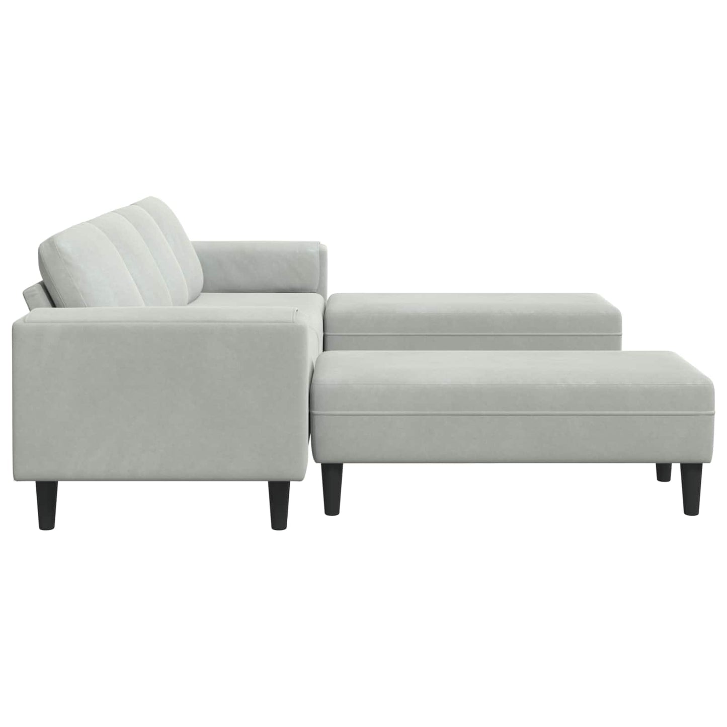 Wohnzimmer Couch 3 stk. Hellgrau
