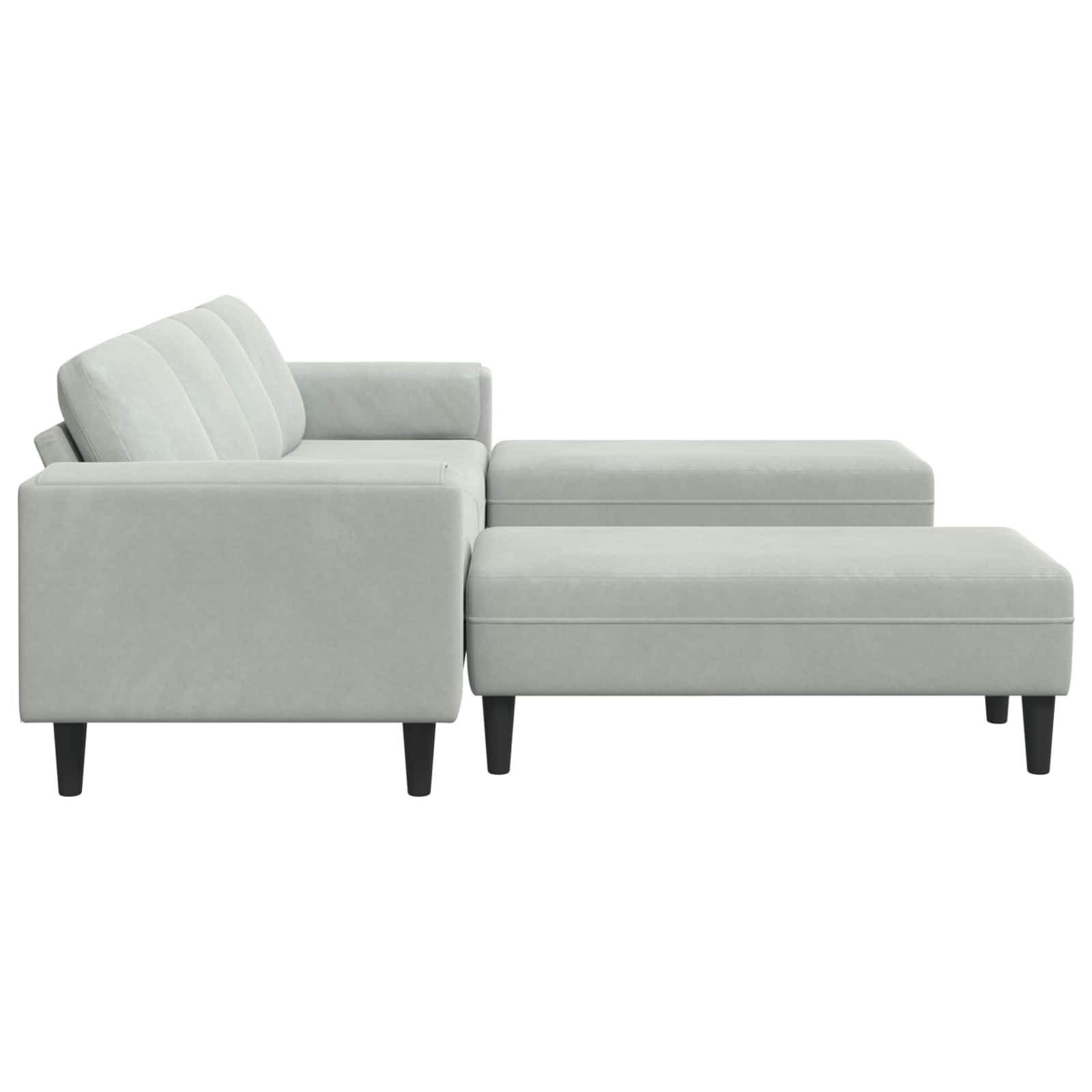 Wohnzimmer Couch 3 stk. Hellgrau