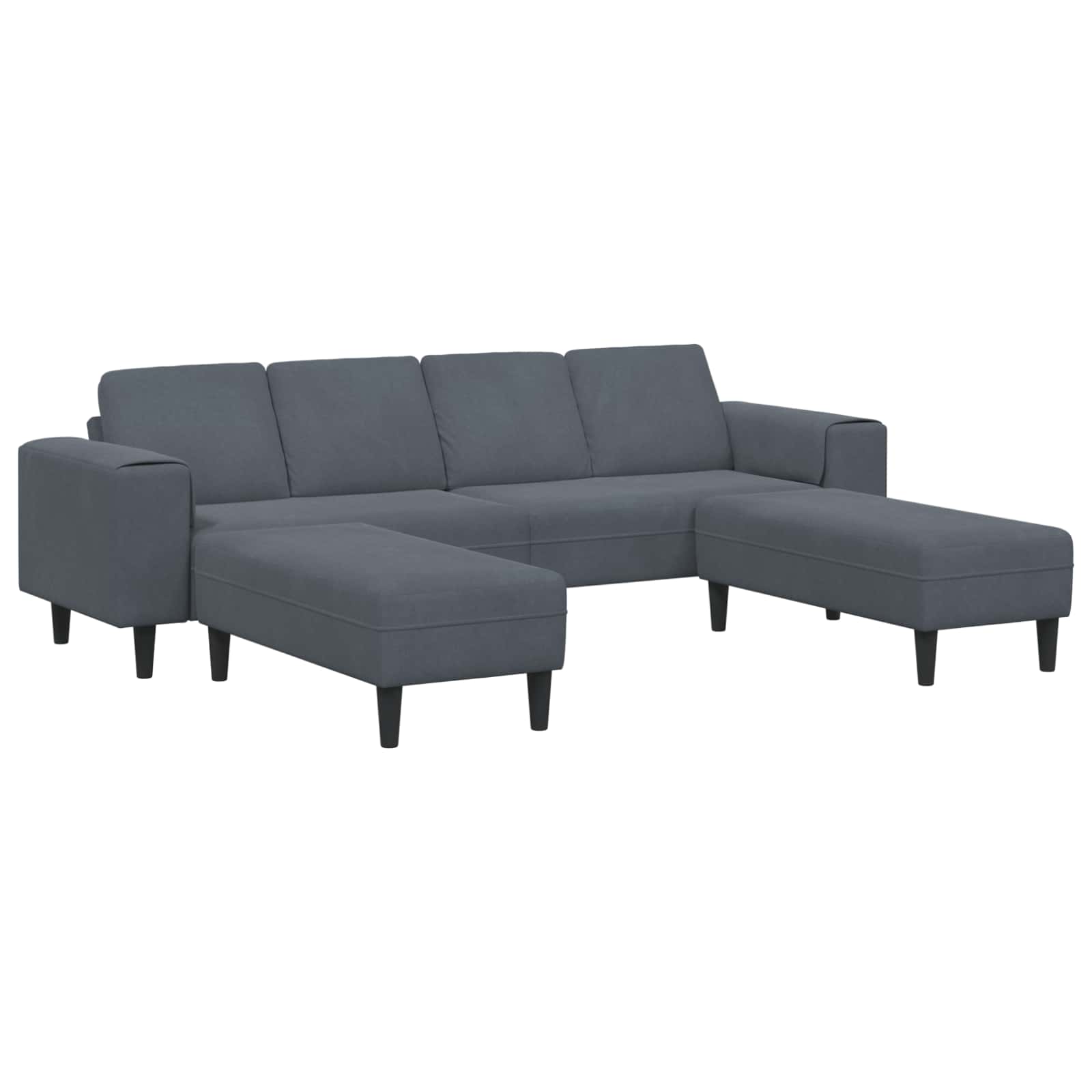Wohnzimmer Couch 3 stk. Dunkelgrau