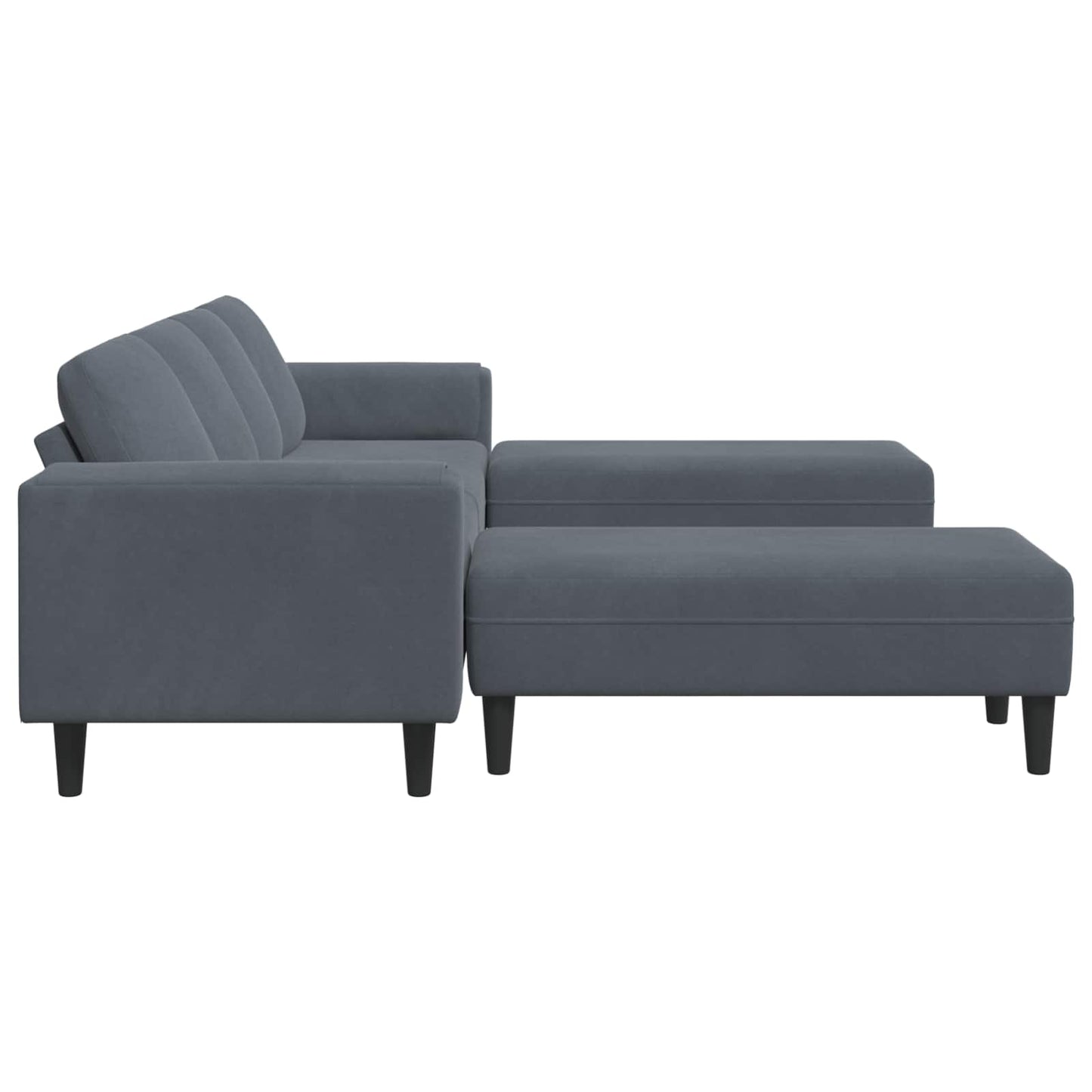 Wohnzimmer Couch 3 stk. Dunkelgrau