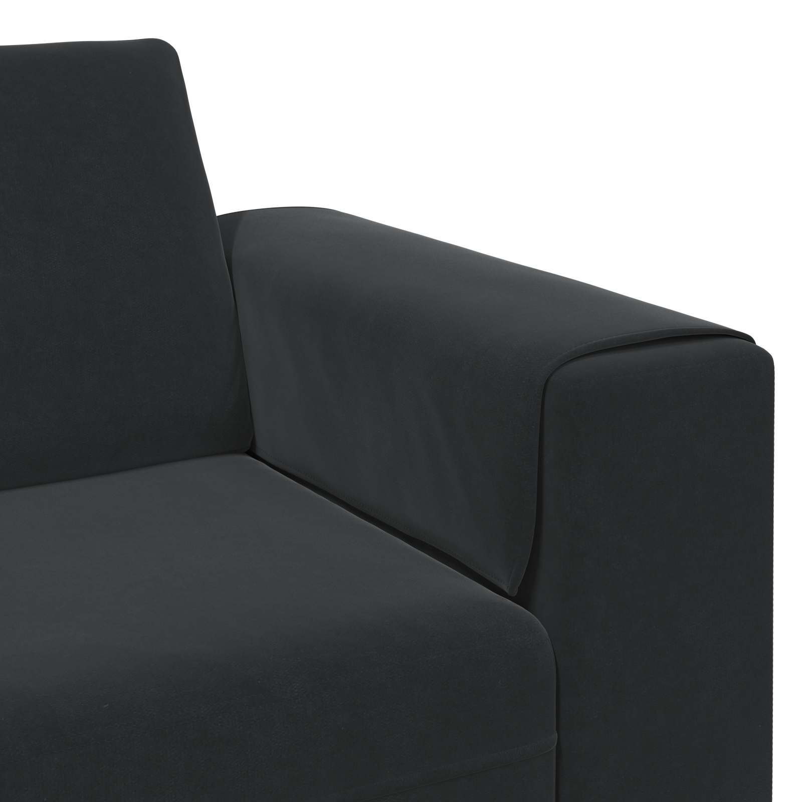 Wohnzimmer Couch 3 pcs Schwarz 250 x 188 x 76 cm