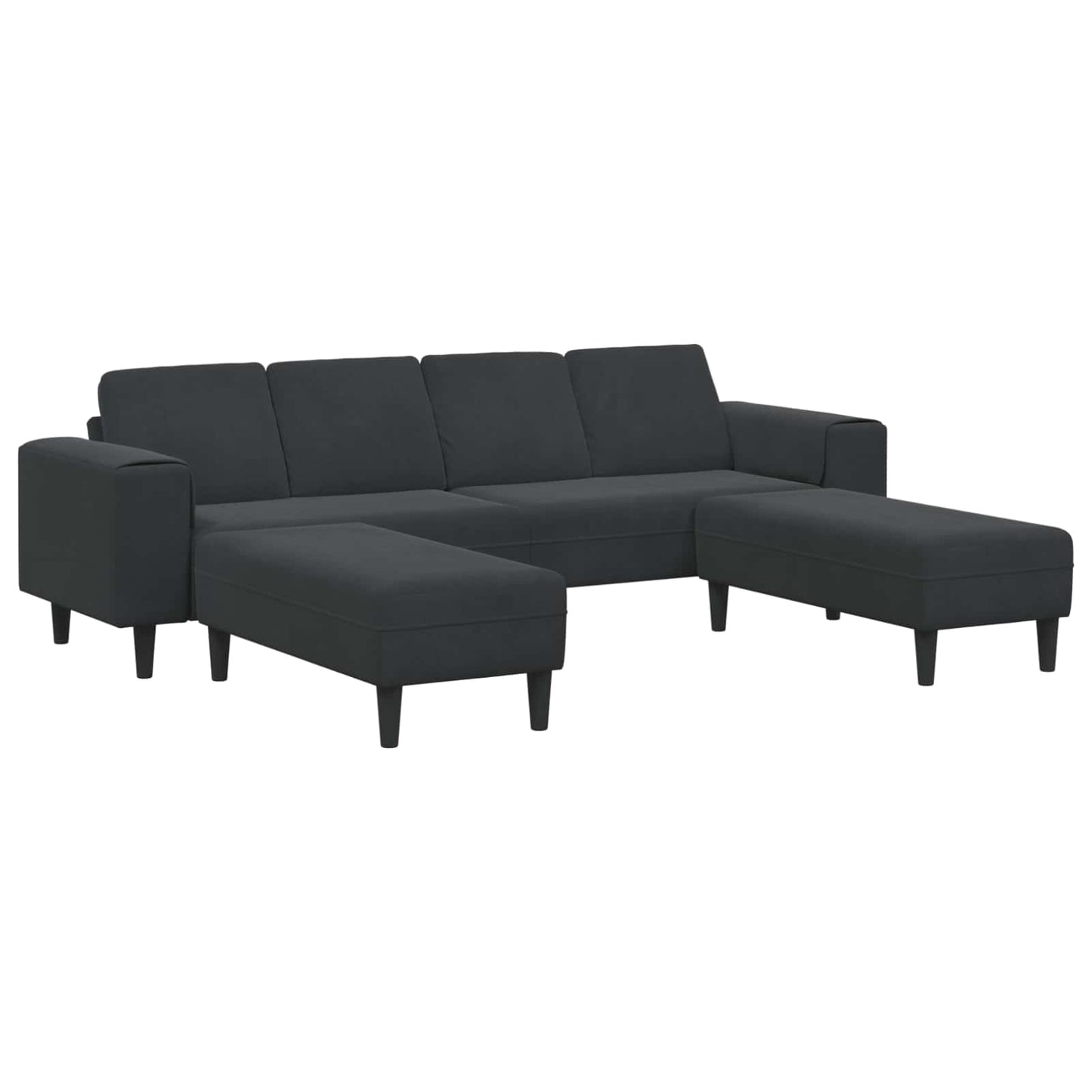 Wohnzimmer Couch 3 pcs Schwarz 250 x 188 x 76 cm