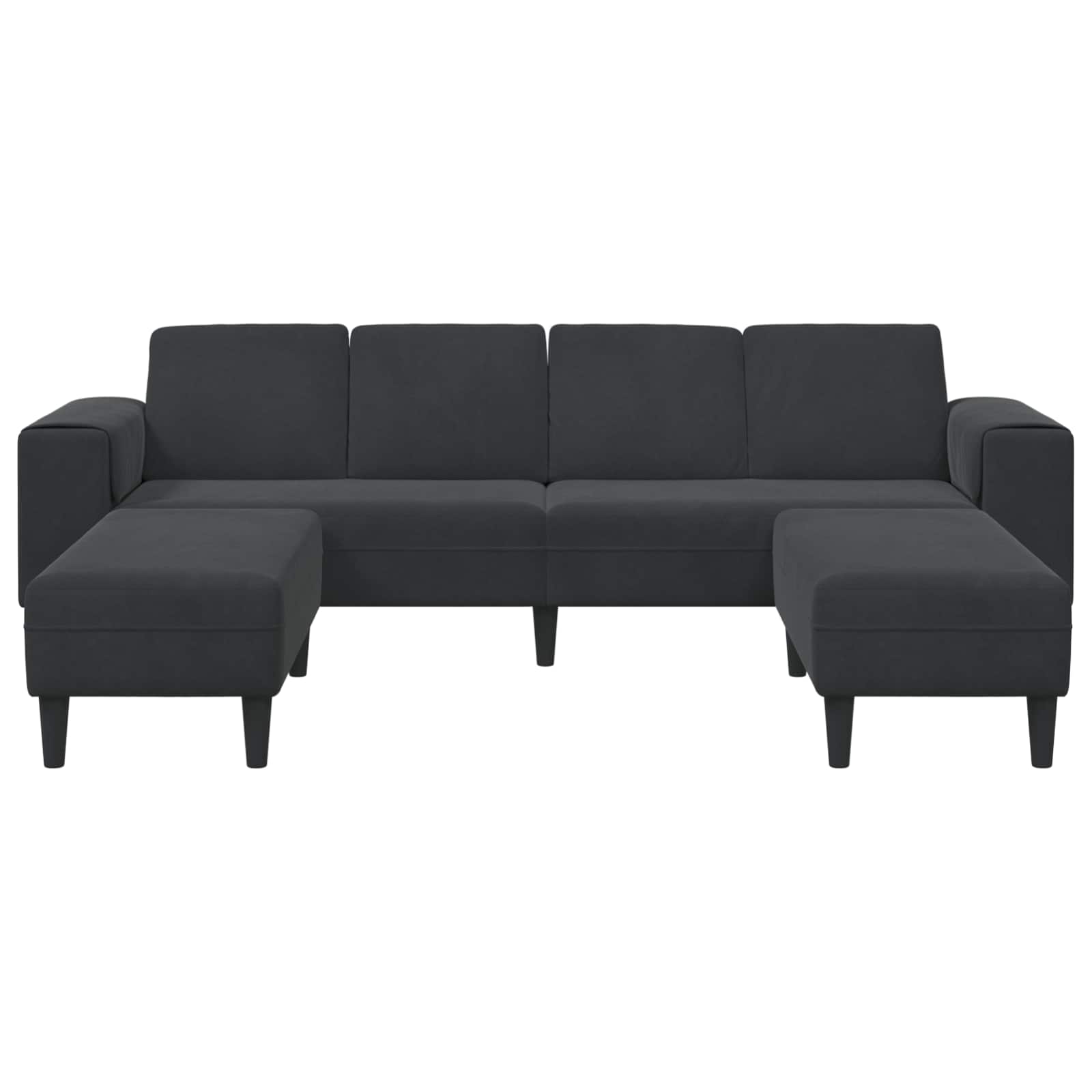 Wohnzimmer Couch 3 pcs Schwarz 250 x 188 x 76 cm