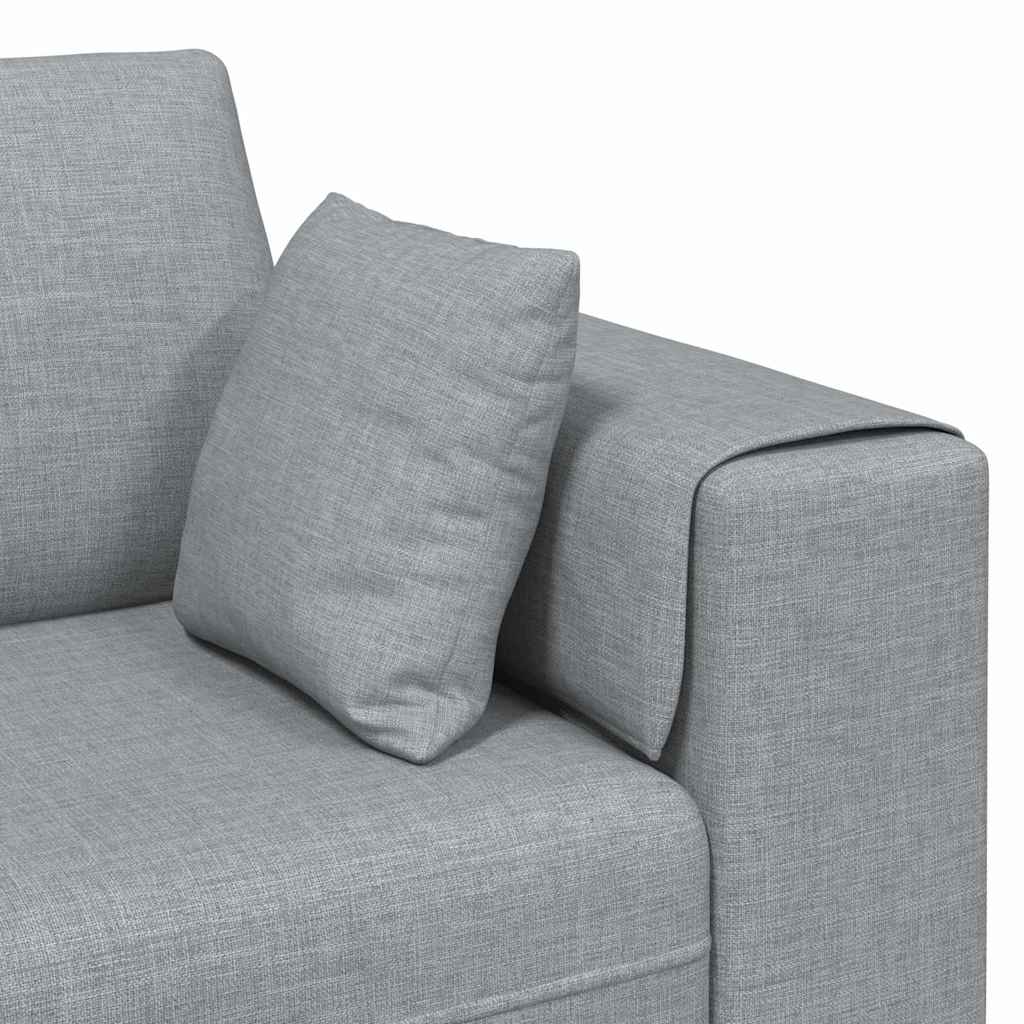 Sofa mit Kissen Hellgrau 250 x 77 x 76 cm Stoff