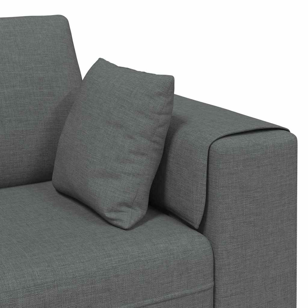 Sofa mit Kissen Dunkelgrau 250 x 77 x 76 cm Stoff