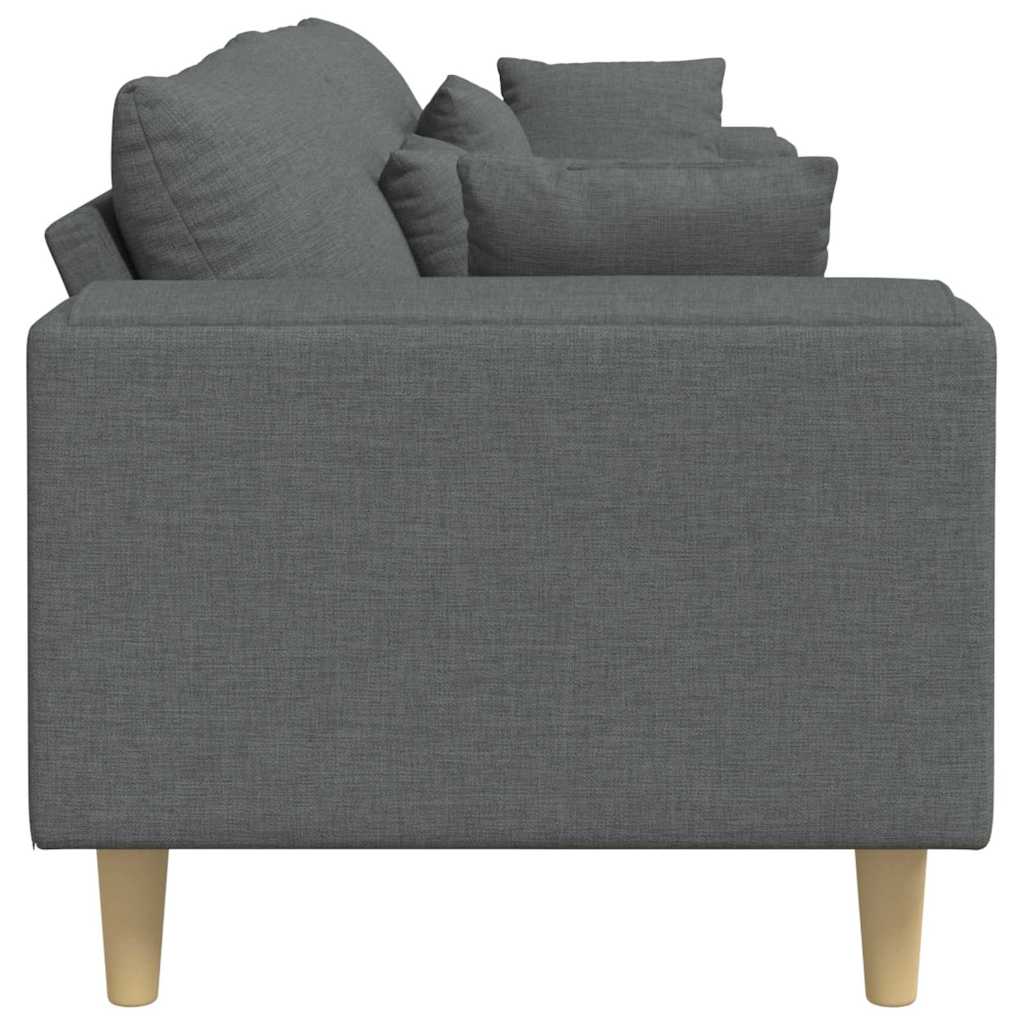Sofa mit Kissen Dunkelgrau 250 x 77 x 76 cm Stoff