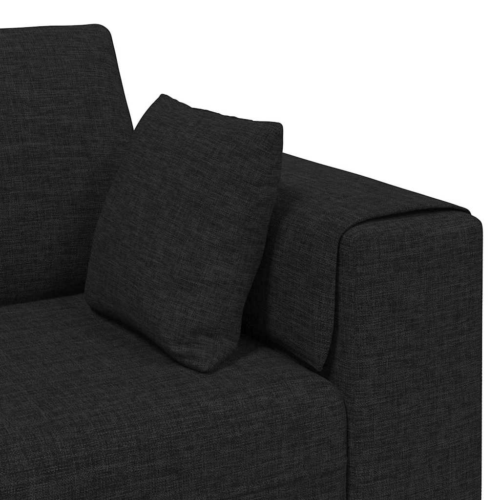 Sofa mit Kissen Schwarz 250 x 77 x 76 cm Stoff