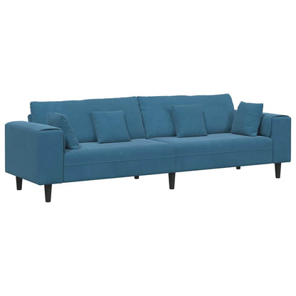 Sofa Blau 250 x 77 x 76 cm Samt