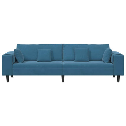 Sofa Blau 250 x 77 x 76 cm Samt
