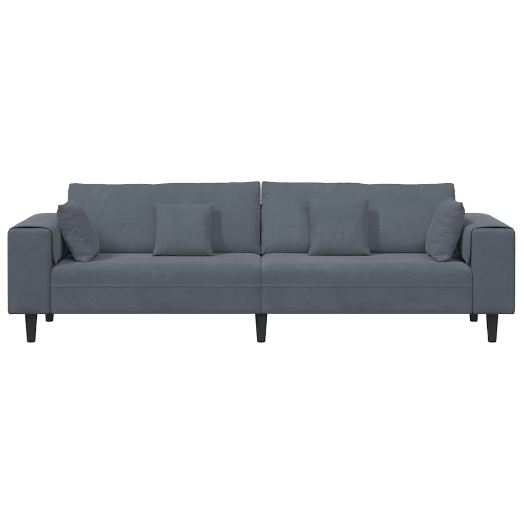 Sofa Dunkelgrau 250 x 77 x 76 cm Samt
