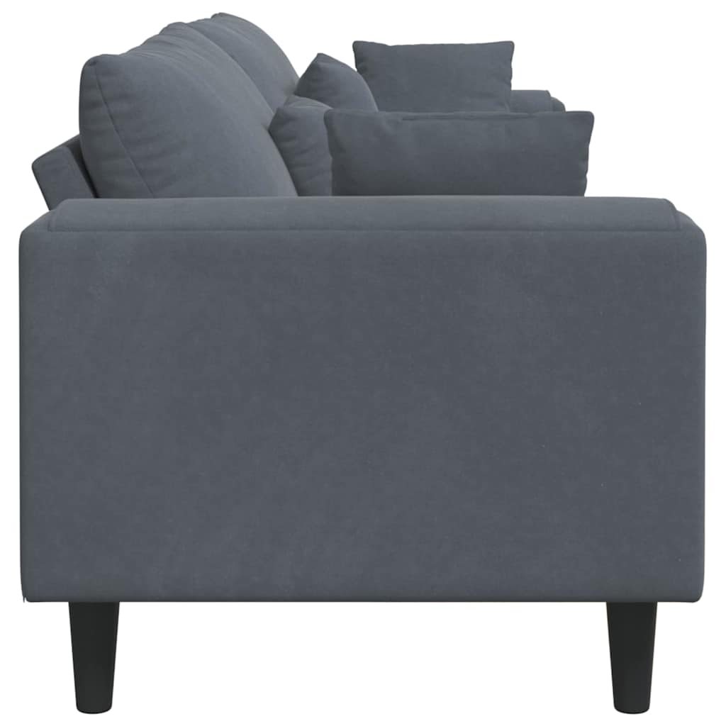 Sofa Dunkelgrau 250 x 77 x 76 cm Samt